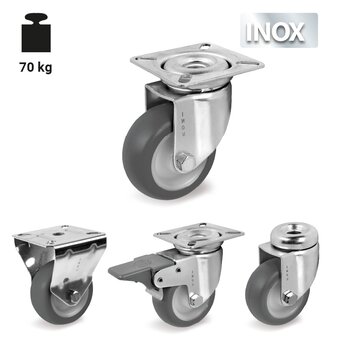 TR-38-X-Non-marking grey thermoplastic rubber wheels